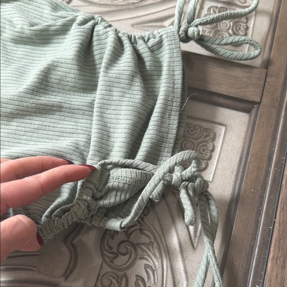 Forever 21 Light Sage Ribbed Drawstring Tank Top - Picture 6 of 6